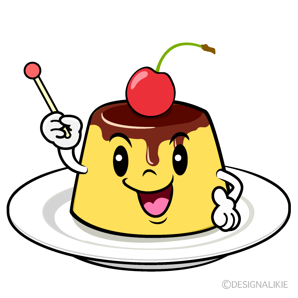 かわいい話すプリンイラスト
