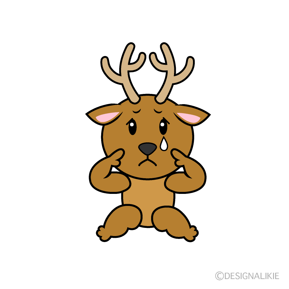 かわいい悲しいシカイラスト