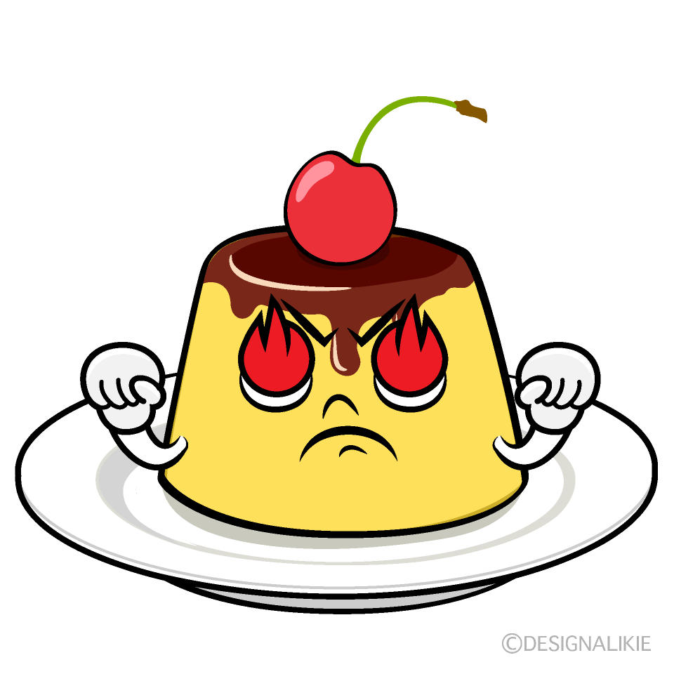 かわいい熱意のプリンイラスト