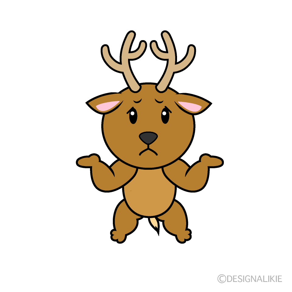 Cute Troubled Deer Clipart