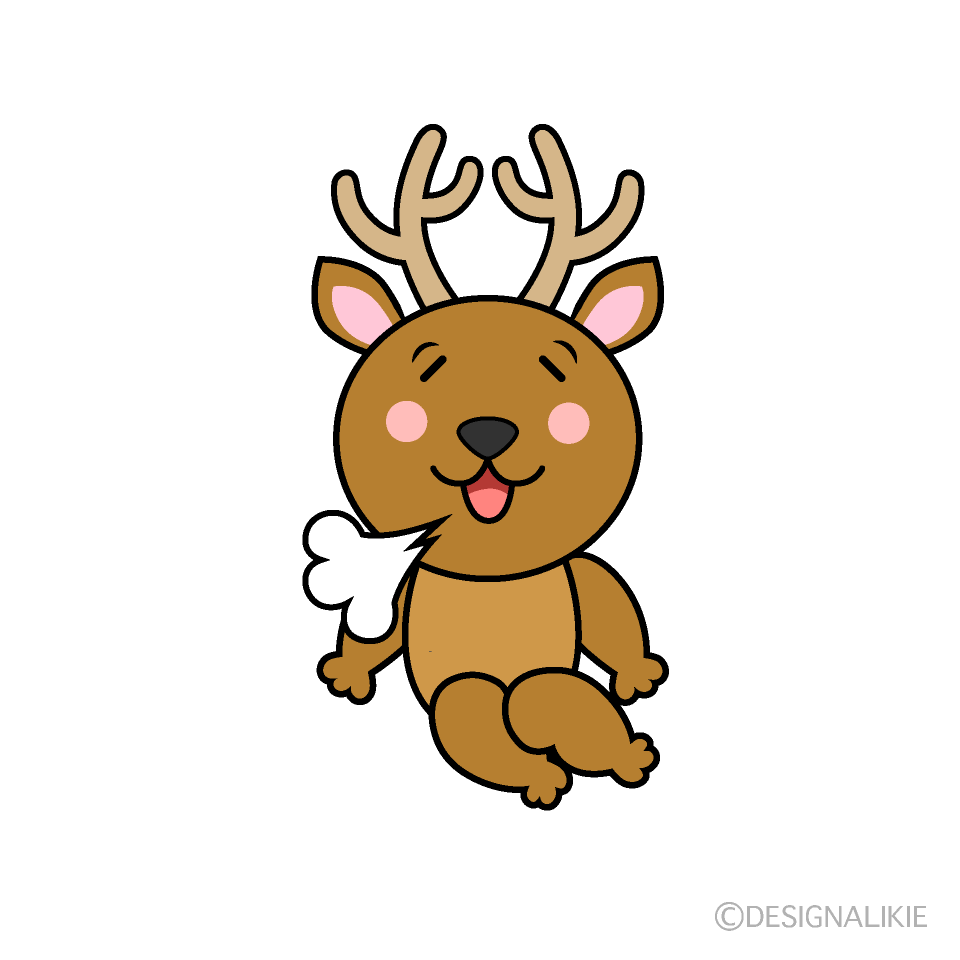 かわいいリラックスしたシカイラスト