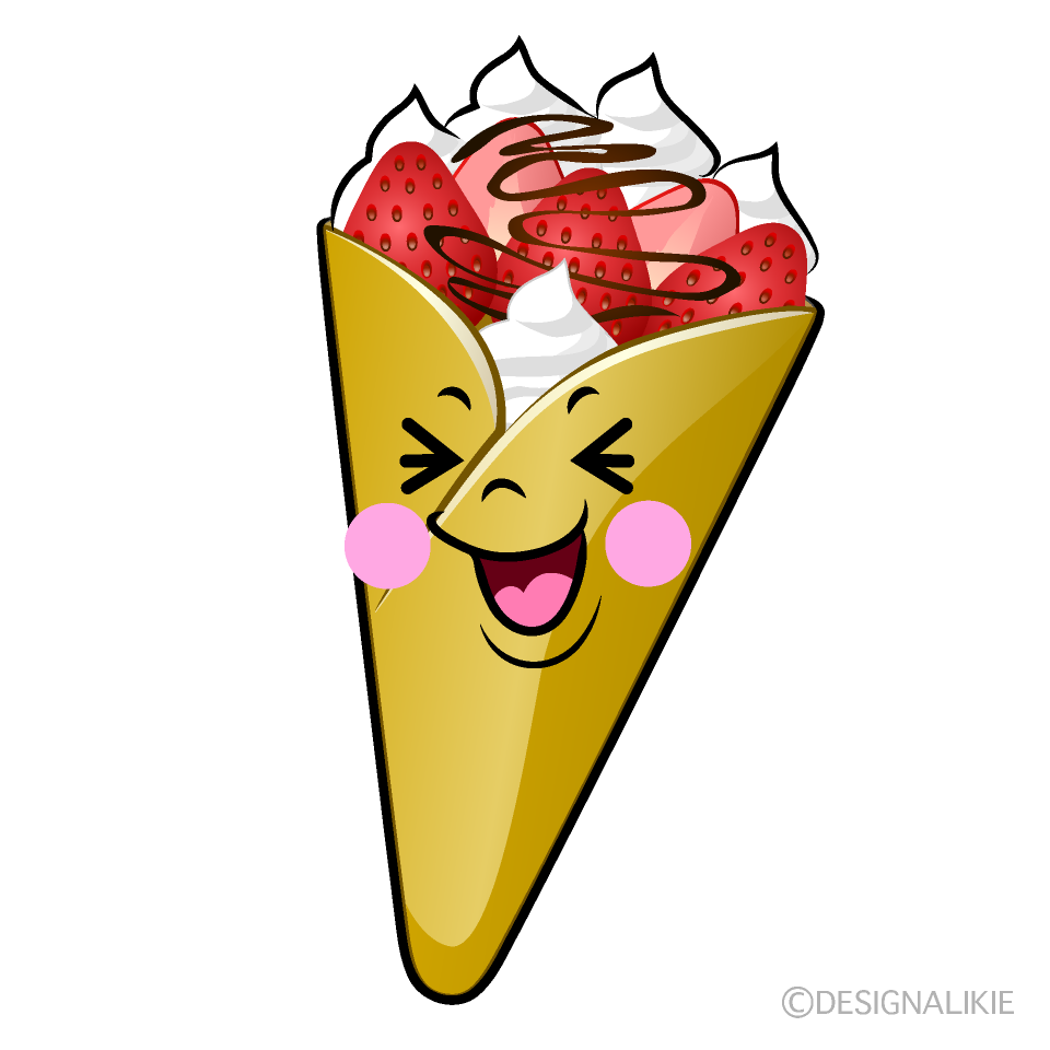 かわいい笑うクレープイラスト