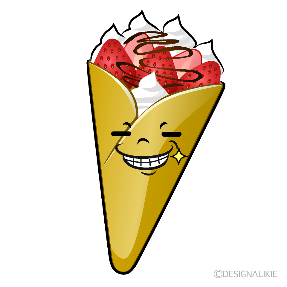かわいいニヤリのクレープイラスト