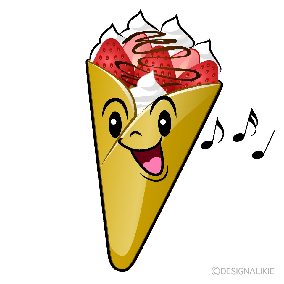 かわいい歌うクレープイラスト