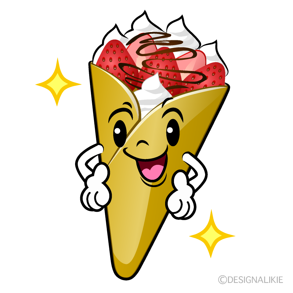 かわいい煌くクレープイラスト