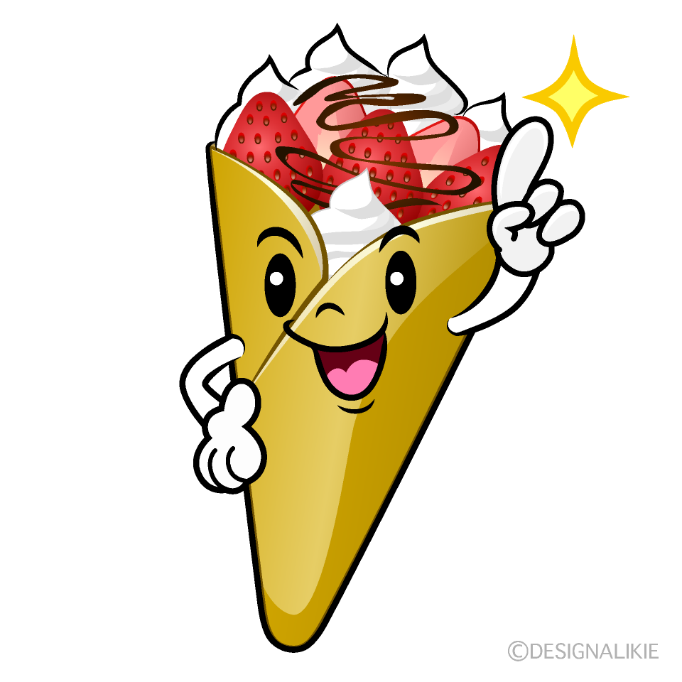 かわいい指差しクレープイラスト