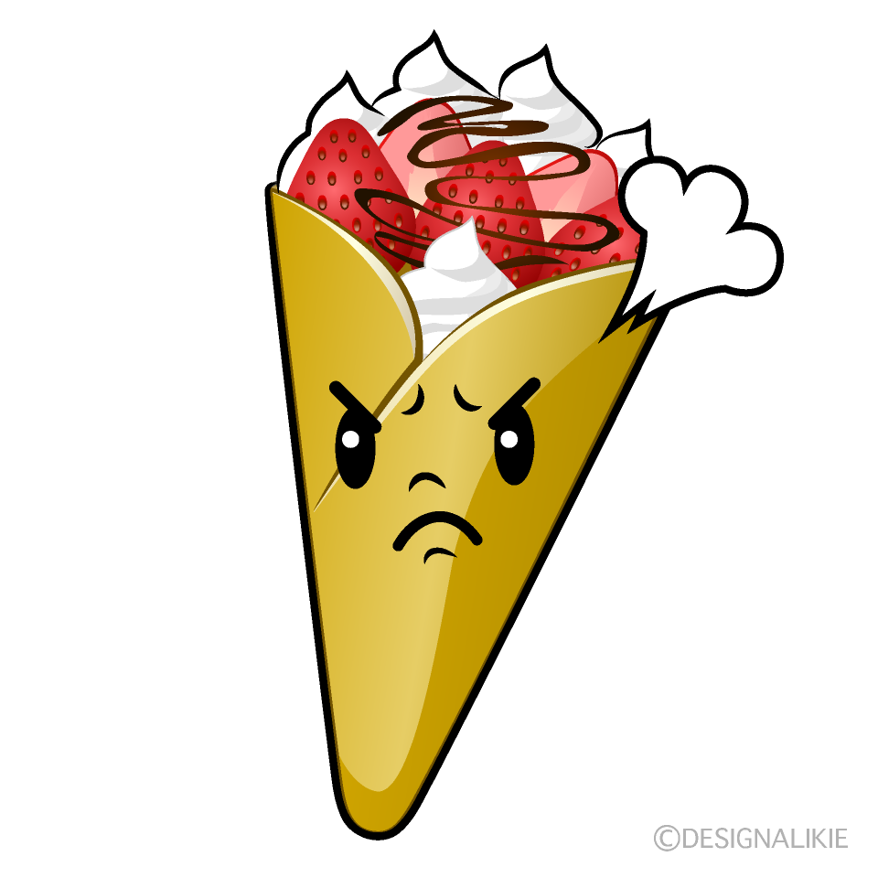 かわいい怒るクレープイラスト