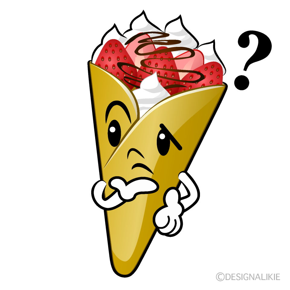 かわいい考えるクレープイラスト