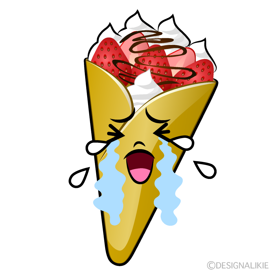 かわいい泣くクレープイラスト