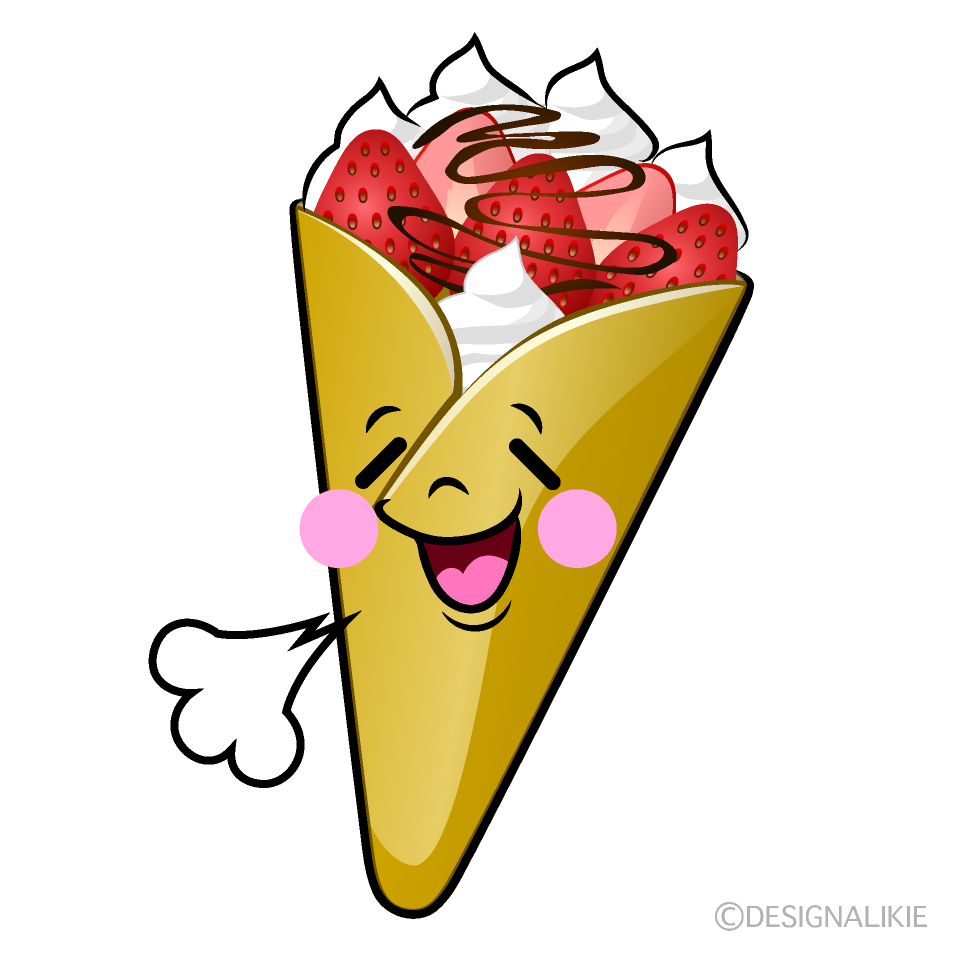 かわいいリラックスするクレープイラスト