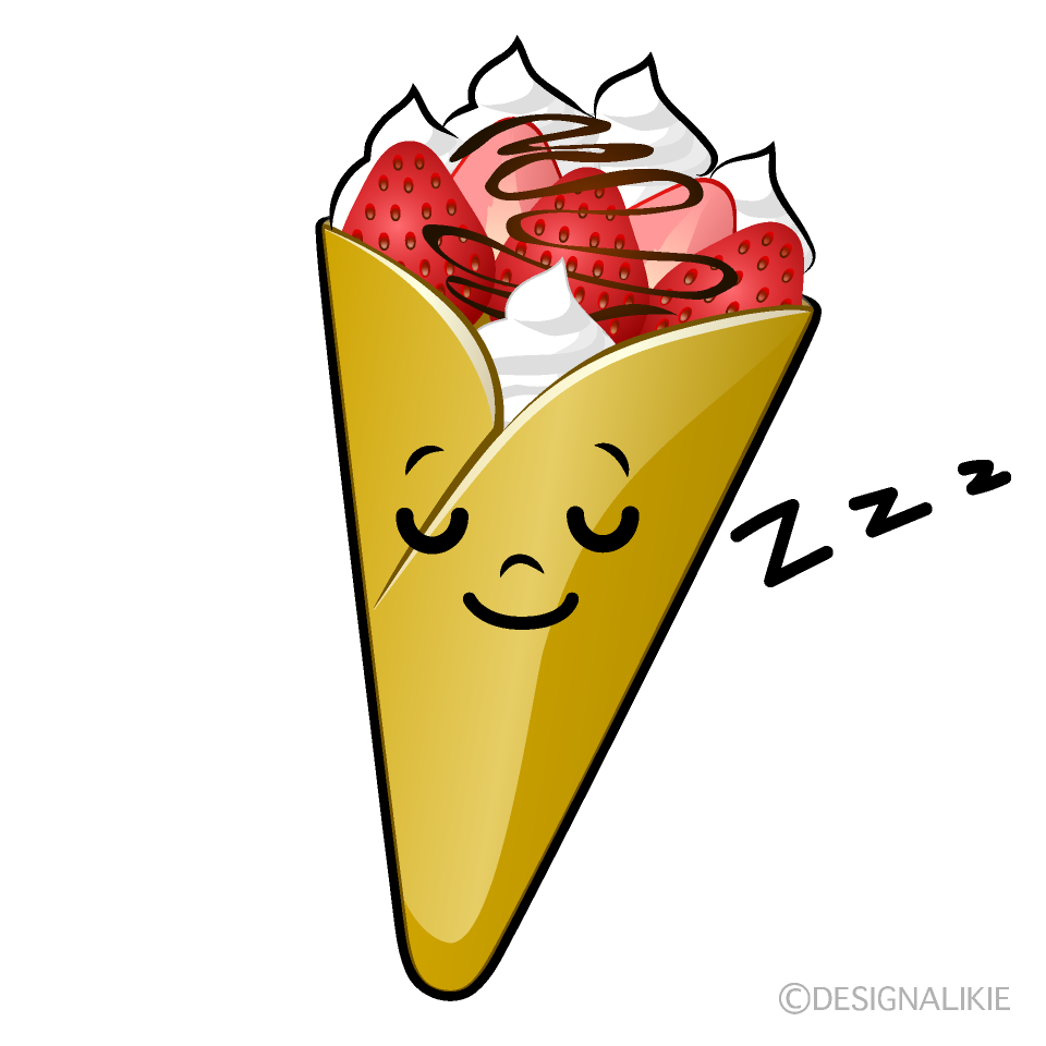 かわいい寝るクレープイラスト