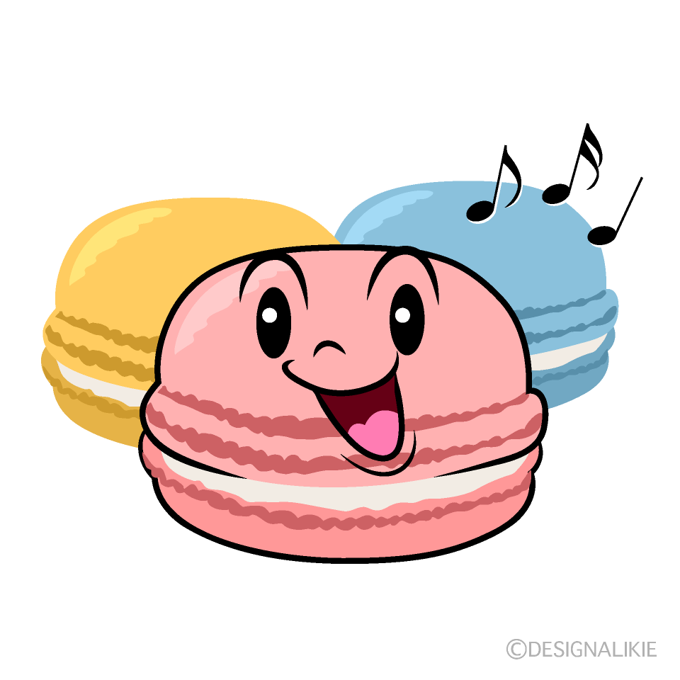 Cute Singing Macaron Clipart