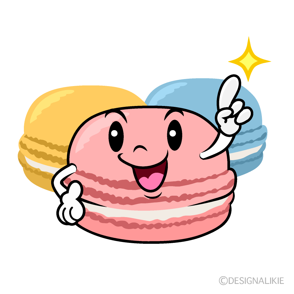 Cute Pointing Macaron Clipart