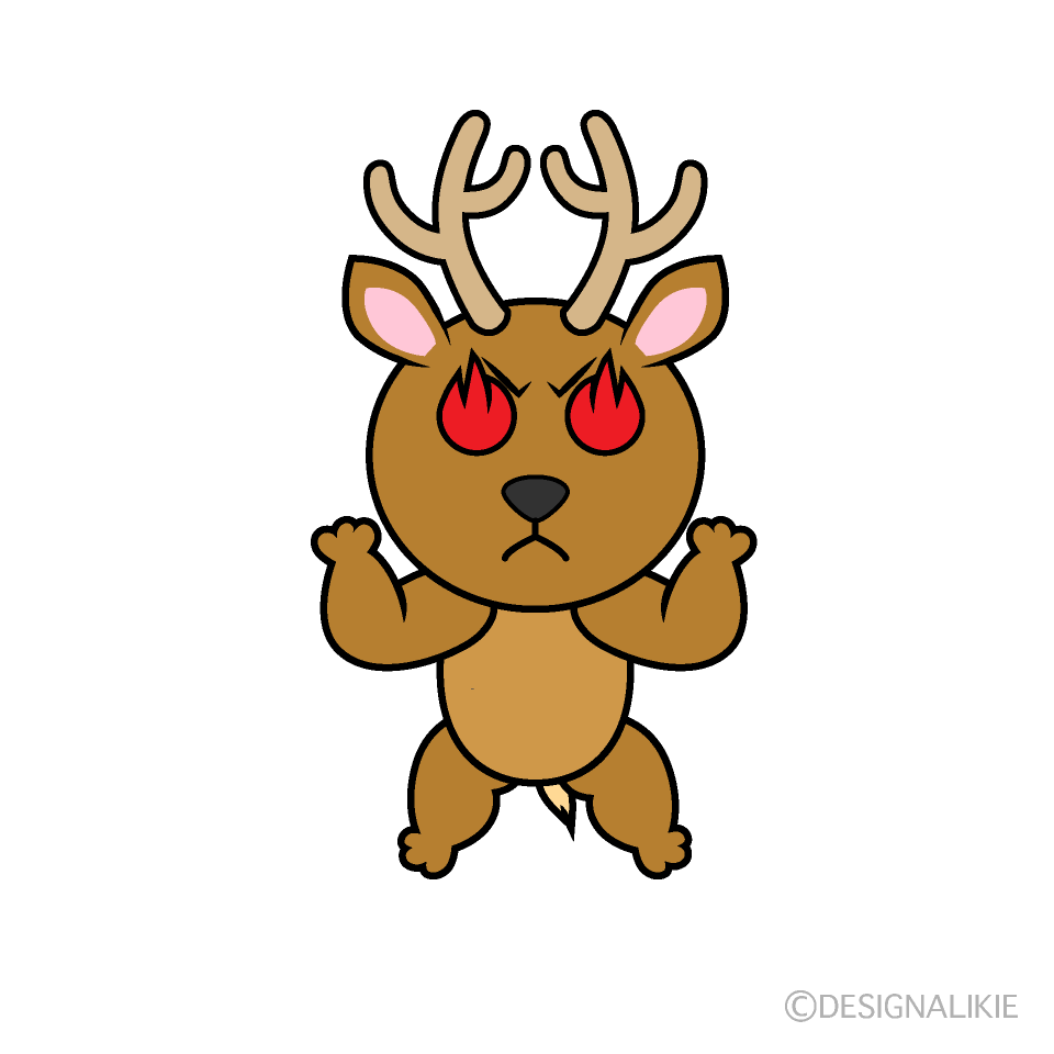 かわいい燃えるシカイラスト