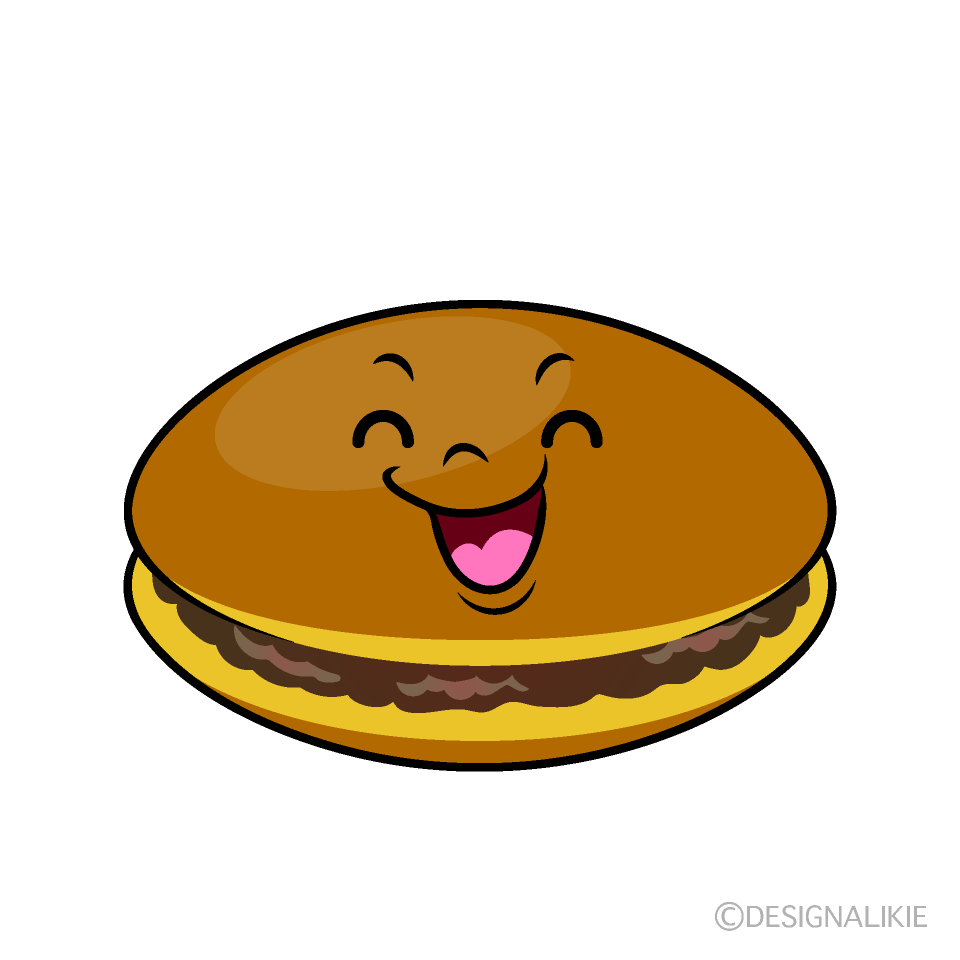 かわいい笑顔のどら焼きイラスト