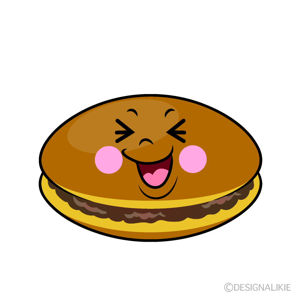 かわいい笑うどら焼きイラスト