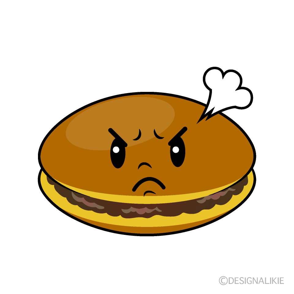 かわいい怒るどら焼きイラスト