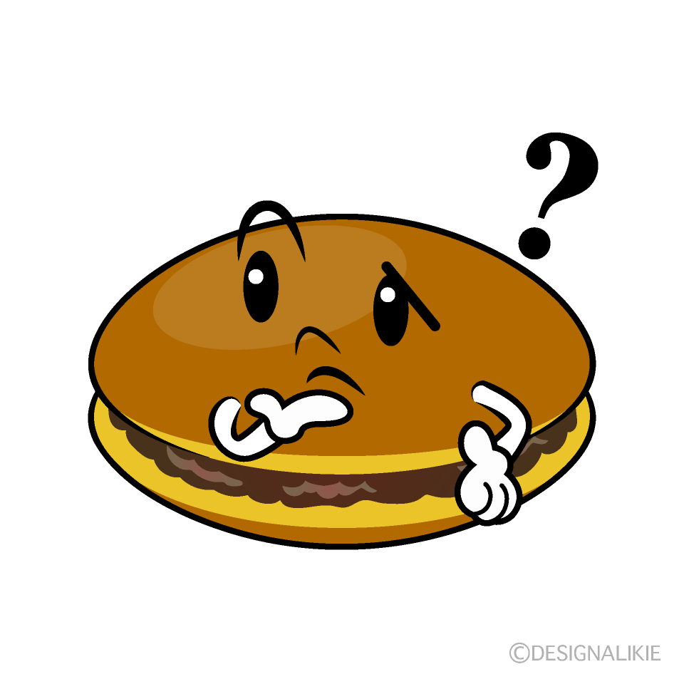 かわいい考えるどら焼きイラスト
