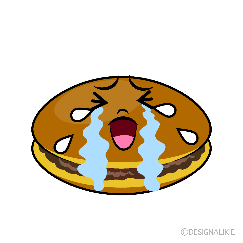かわいい泣くどら焼きイラスト