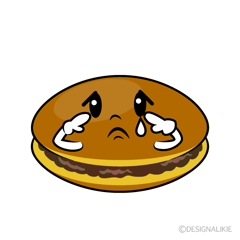 かわいい悲しいどら焼きイラスト