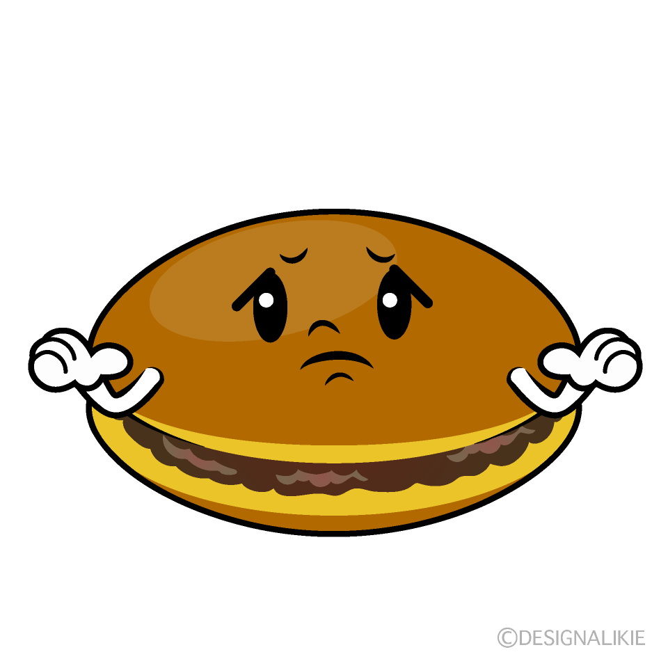 かわいい困るどら焼きイラスト