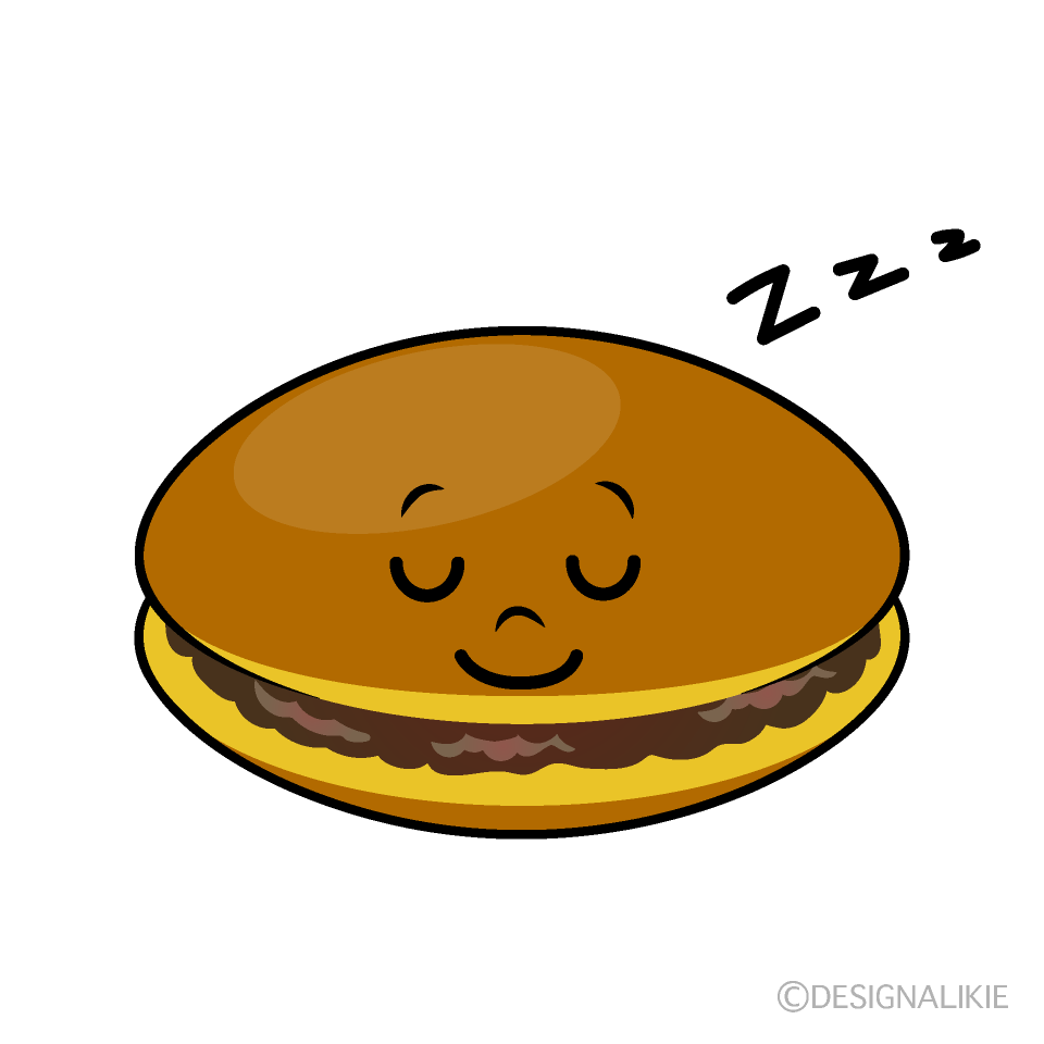かわいい寝るどら焼きイラスト