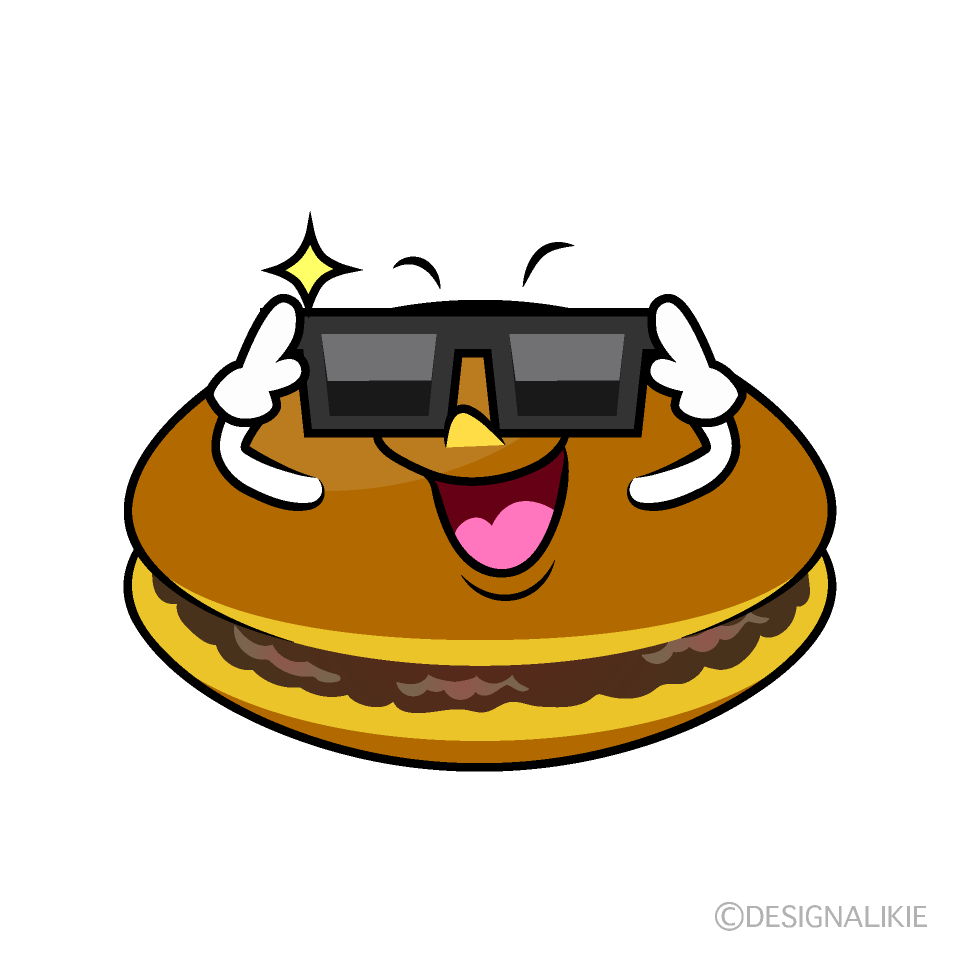 かわいいサングラスのどら焼きイラスト