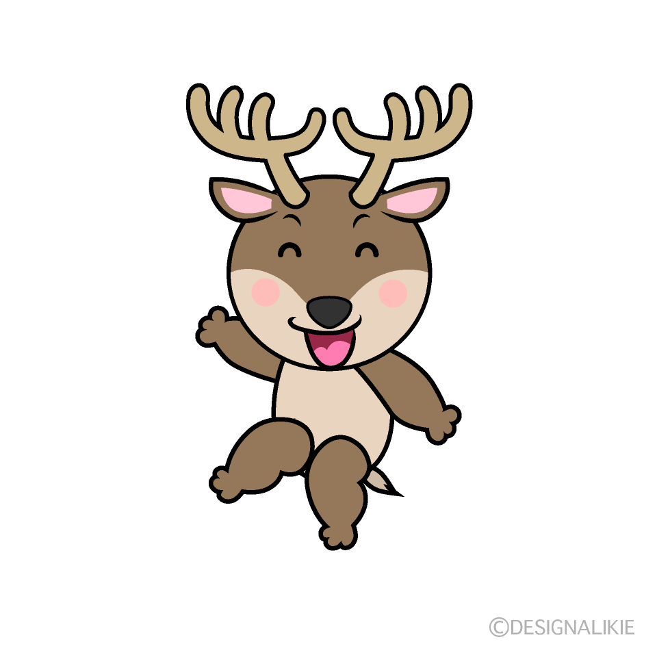 かわいい笑顔のトナカイイラスト