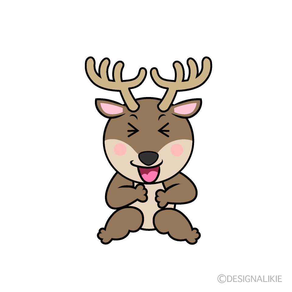かわいい笑うトナカイイラスト