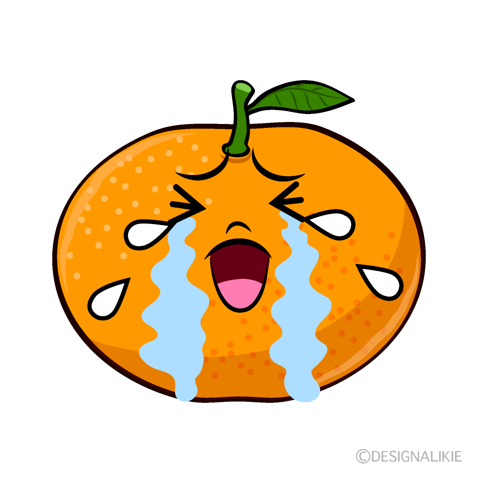 かわいい泣くみかんイラスト