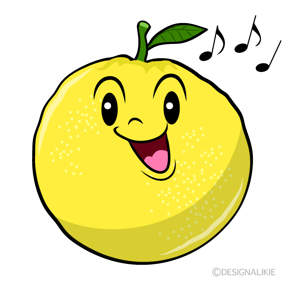 Cute Singing Grapefruit Clipart