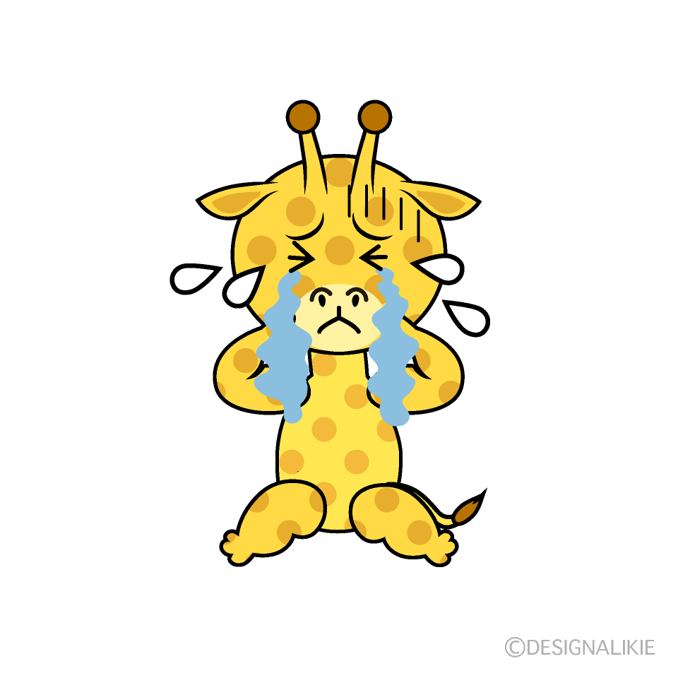 かわいい泣くキリンイラスト