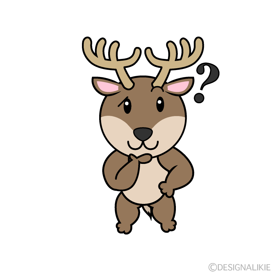 かわいい考えるトナカイイラスト