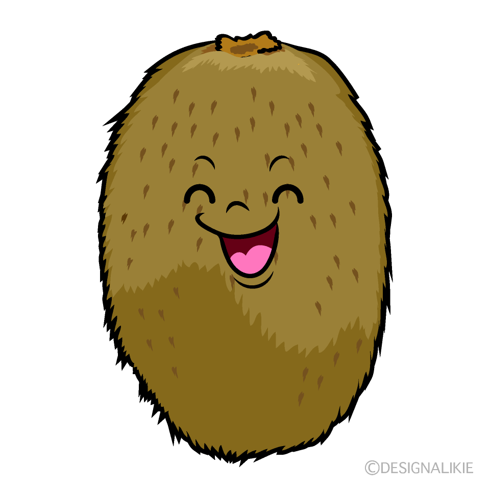 かわいい笑顔のキウイイラスト
