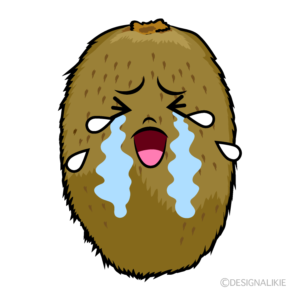 かわいい泣くキウイイラスト