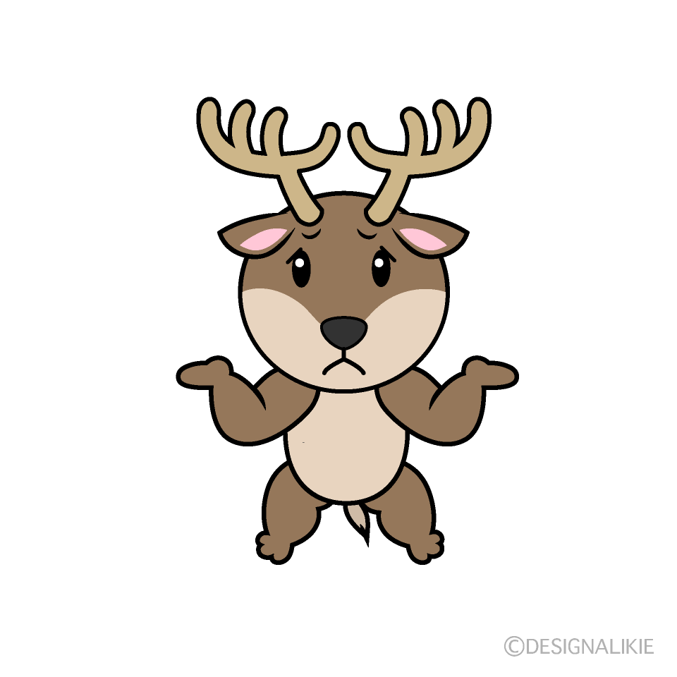 Cute Troubled Reindeer Clipart