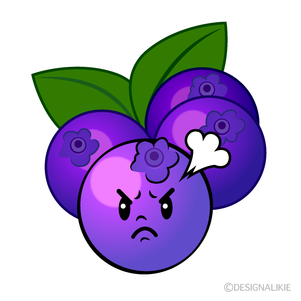 Cute Angry Blueberry Clipart