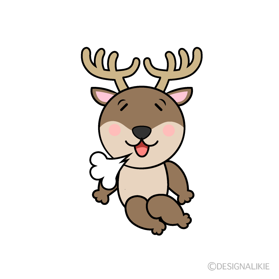かわいいリラックスしたトナカイイラスト