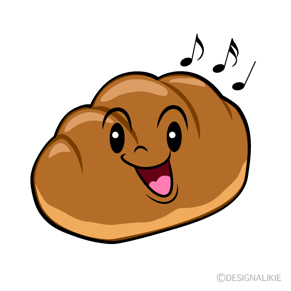 Cute Singing Roll Bread Clipart