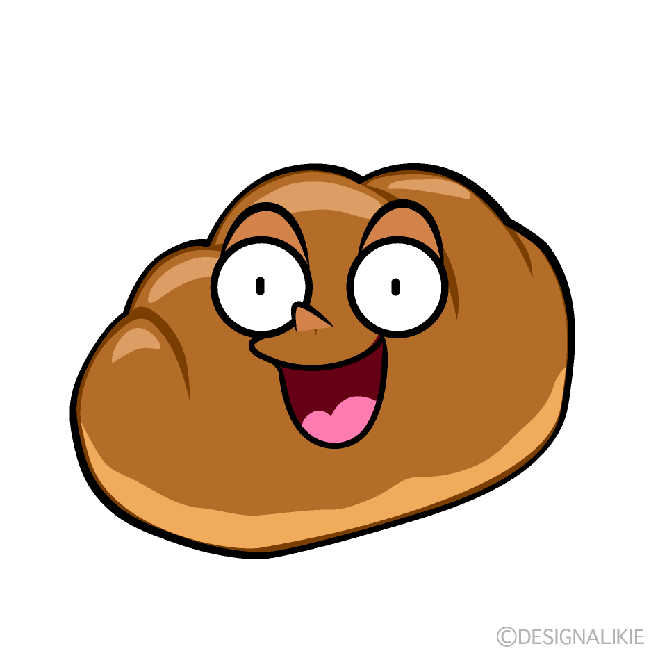 かわいい驚くロールパンイラスト