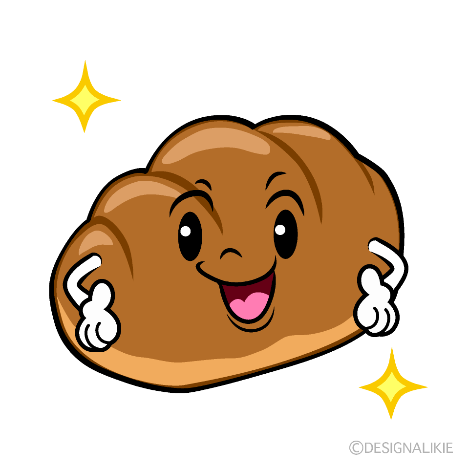 かわいい煌くロールパンイラスト