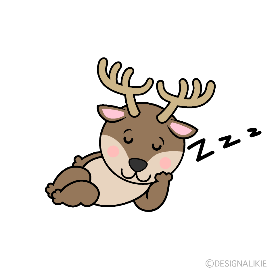 Cute Sleeping Reindeer Clipart