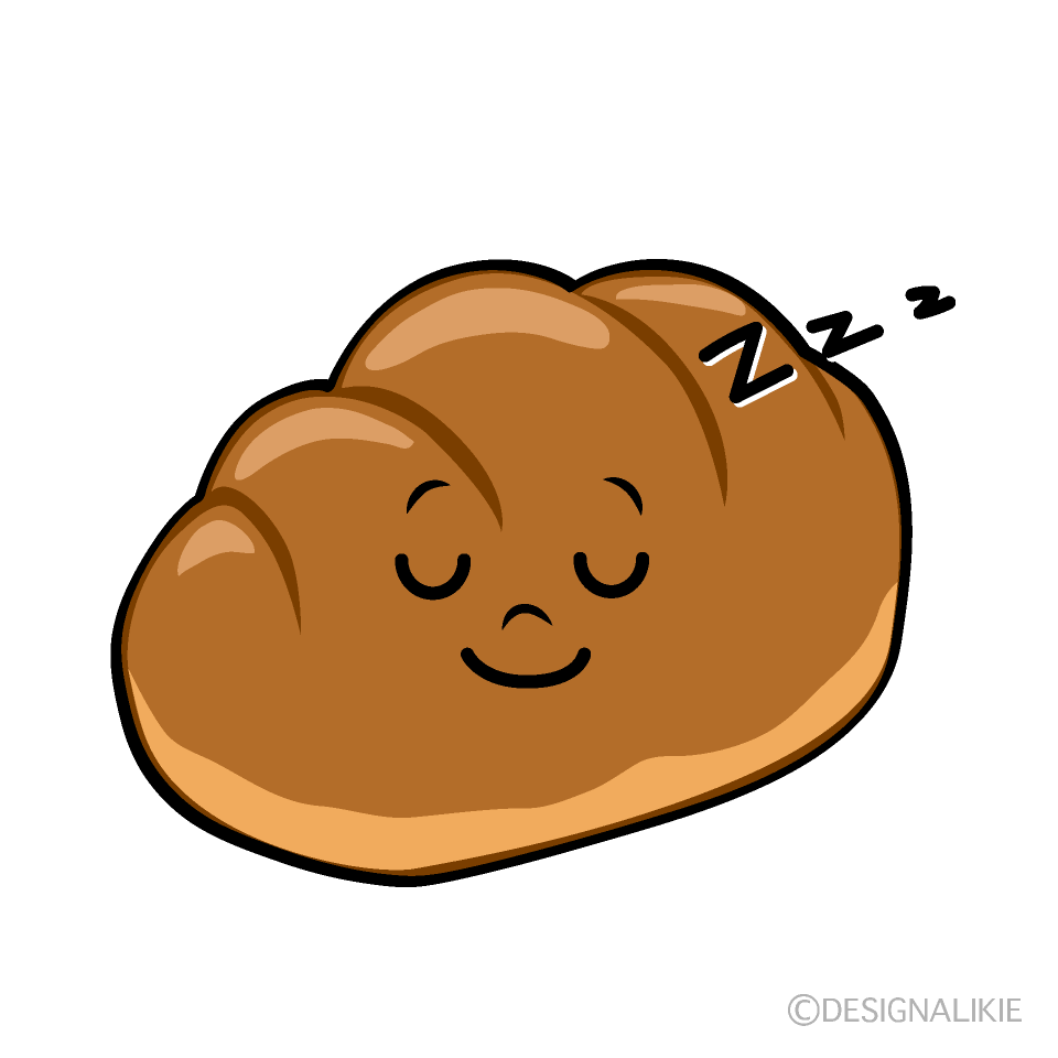 かわいい寝るロールパンイラスト