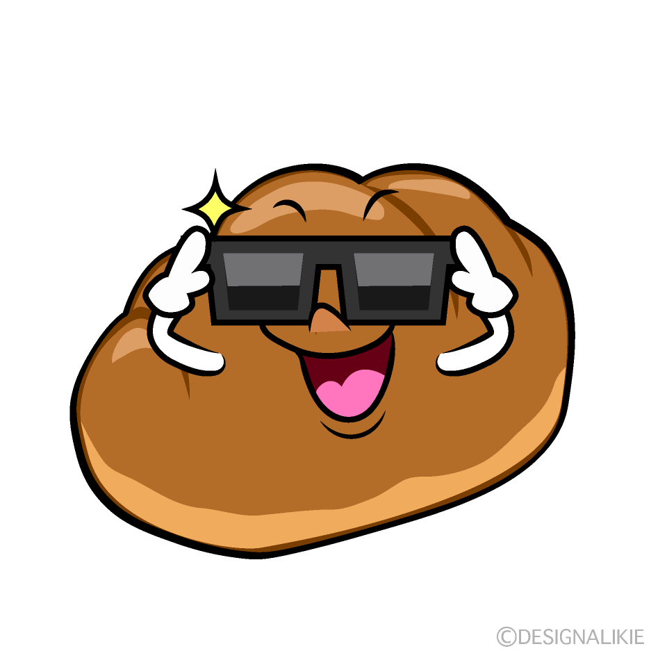 かわいいサングラスのロールパンイラスト