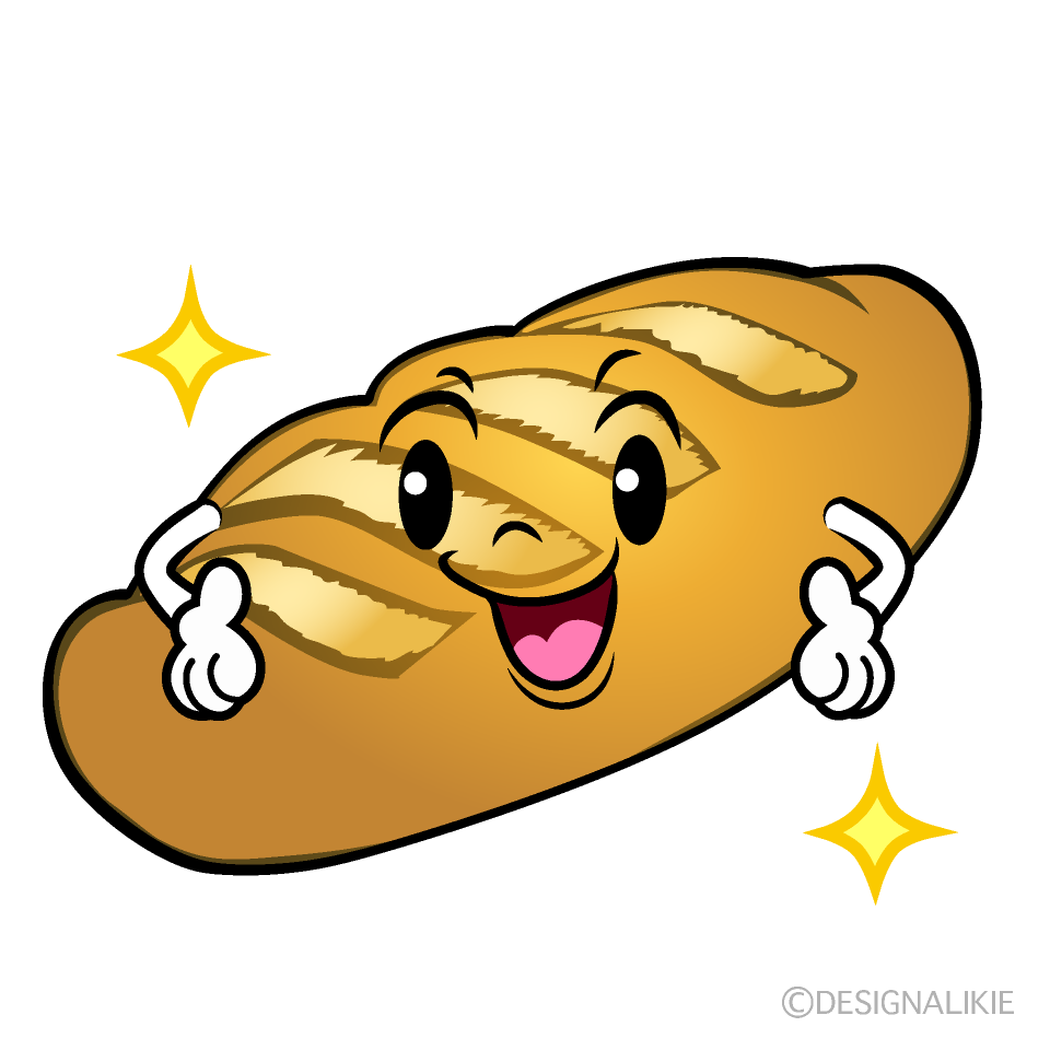 かわいい煌くフランスパンイラスト
