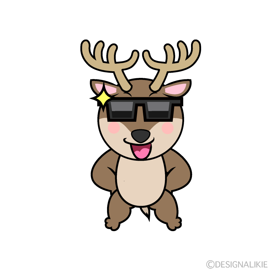 かわいいかっこいいトナカイイラスト