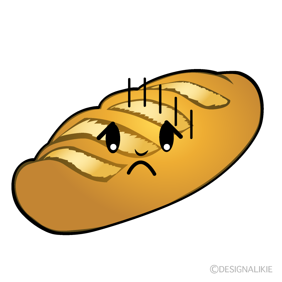 かわいい落ち込むフランスパンイラスト