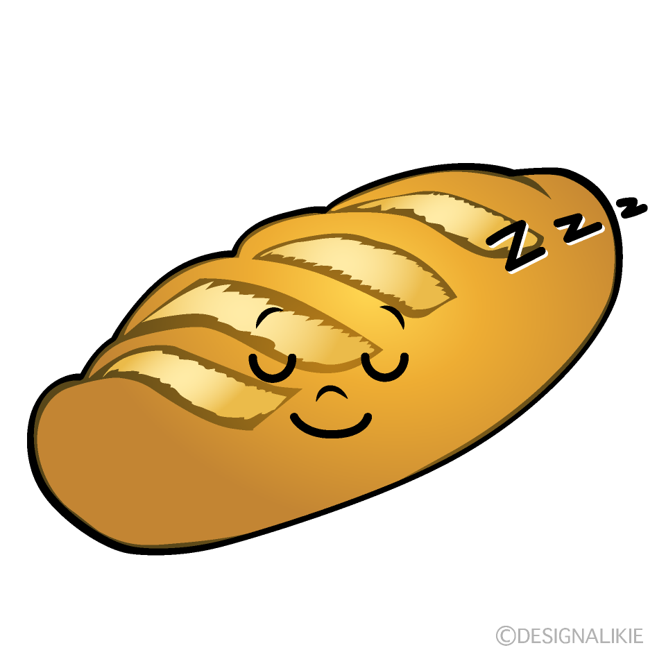 かわいい寝るフランスパンイラスト