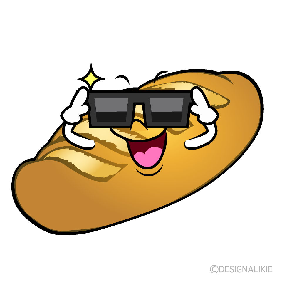 かわいいサングラスのフランスパンイラスト