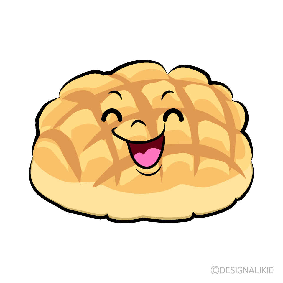 かわいい笑顔のメロンパンイラスト